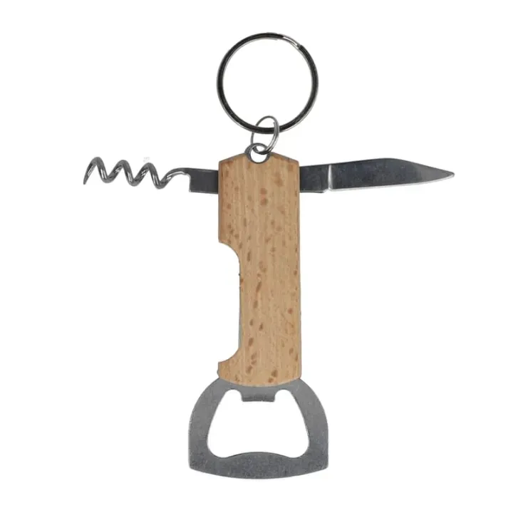 Bamboo wine  bottle opener keychain - LT99705 (N0094)